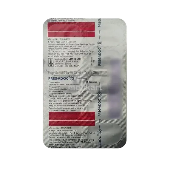 pregadoc d 75/20mg capsule 10's